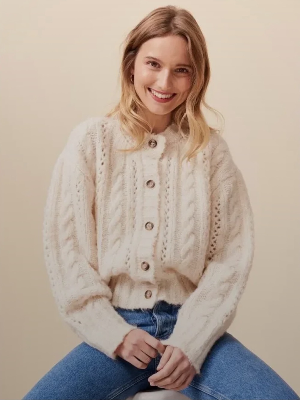 Rouje Navy Lino Cardigan - Picture 6 of 7
